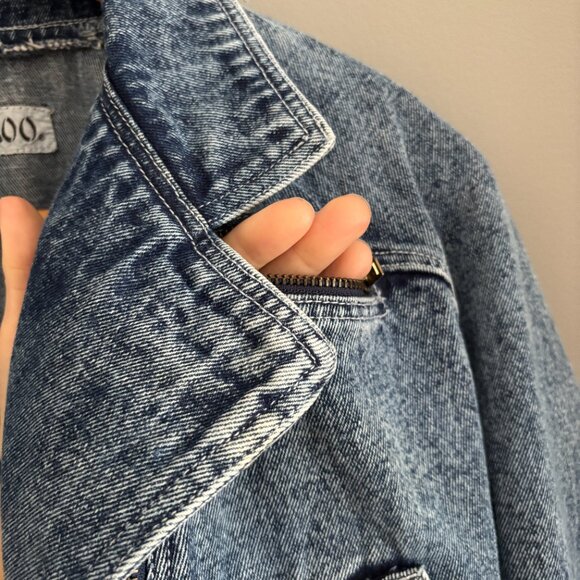 80s Acid Washed Crop Denim Jacket - Picture 7 of 16